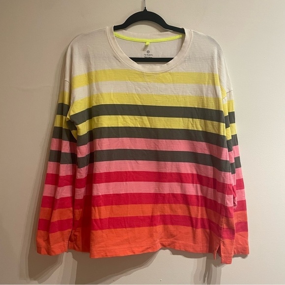 T by Talbots Large Petite CREWNECK PULLOVER TRAVERSE STRIPE - Picture 4 of 7